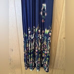 Sky Navy and Multicolor Maxi Dress